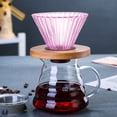 thumbnail image 1 of EGNMCR Coffee Filter Coffee Colored Glass Filter Mug Portable Glass Hand Brewed Coffee Filter Mug Drip Reusable Filter Removable Wooden Base filters cup, 1 of 6