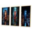 thumbnail image 3 of Designart "Urban Icon Red Telephone Booth I" Cityscapes Framed Wall Art Set Of 3 - Red Telephone Booth Frame Gallery Set For Office Decor, 3 of 6