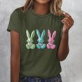 thumbnail image 2 of Pisexur Hauts de Printemps pour Femmes 2025, Hauts d'Entraînement Femmes, Hauts d'Entraînement Femmes T-Shirt Imprimé Manches Courtes Col Rond Chandail à la Mode Vert Armée, 2TG, 2 of 5