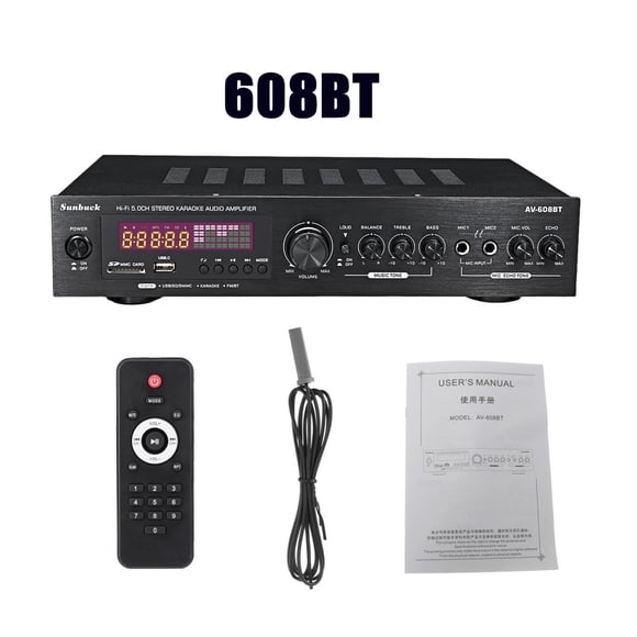 1200W Bluetooth Amplifier 2CH HIFI Stereo Power AMP USB FM Radio Car Home Theater With Remote Control ,Efficient Heatsink