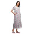 thumbnail image 2 of Moomaya Printed Nightdress For Ladies Cotton Ruffled Border Nursing Night Gown, 2 of 5