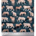 thumbnail image 1 of Soimoi Blue Rayon Fabric Tiger,Leopard & Wild Animal Fabric Prints by Yard 56 Inch Wide, 1 of 1