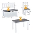 thumbnail image 3 of Costway 4 PCS Kids Wooden Activity Table & Chairs Set w/ Storage Bench Study Desk Grey, 3 of 10