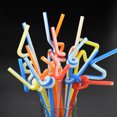 thumbnail image 2 of 50Pcs Multi-Shaped Pegeant Plastic Drinking Straws Wedding Birthday Party, 2 of 9