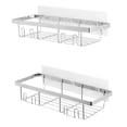 thumbnail image 2 of Era Aldo Wall Mount Shampoo Caddy, Bath Organizer, Adhesive, 2-pack, Chrome, 2 of 4