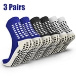 3pairs Chaussettes de soccer pour hommes, EEEkit Chaussettes sport antidérapantes, chaussons sport pour football, basketball, course