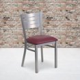 thumbnail image 4 of HERCULES Series Silver Slat Back Metal Restaurant Chair - Burgundy Vinyl Seat, 4 of 6