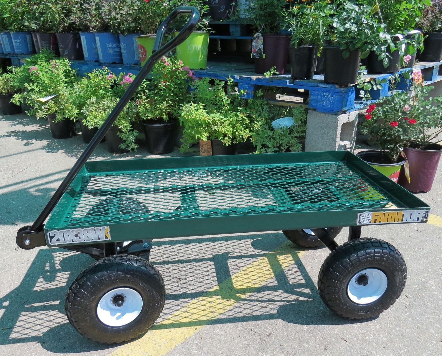 Millside metal deck 20' x 38" garden wagon with flat free tires