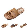 thumbnail image 5 of Womens Slide Sandals Flat Toe Ring Square Toe Soft Sole Non Slip Casual Beach Sandals White, 5 of 5