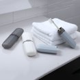 thumbnail image 4 of Ruiboury Toothbrush Storage Box Dust-proof Portable Cases Chopsticks Pencil Pen Container Organizer Holder Accessory Camping Gray Blue, 4 of 6