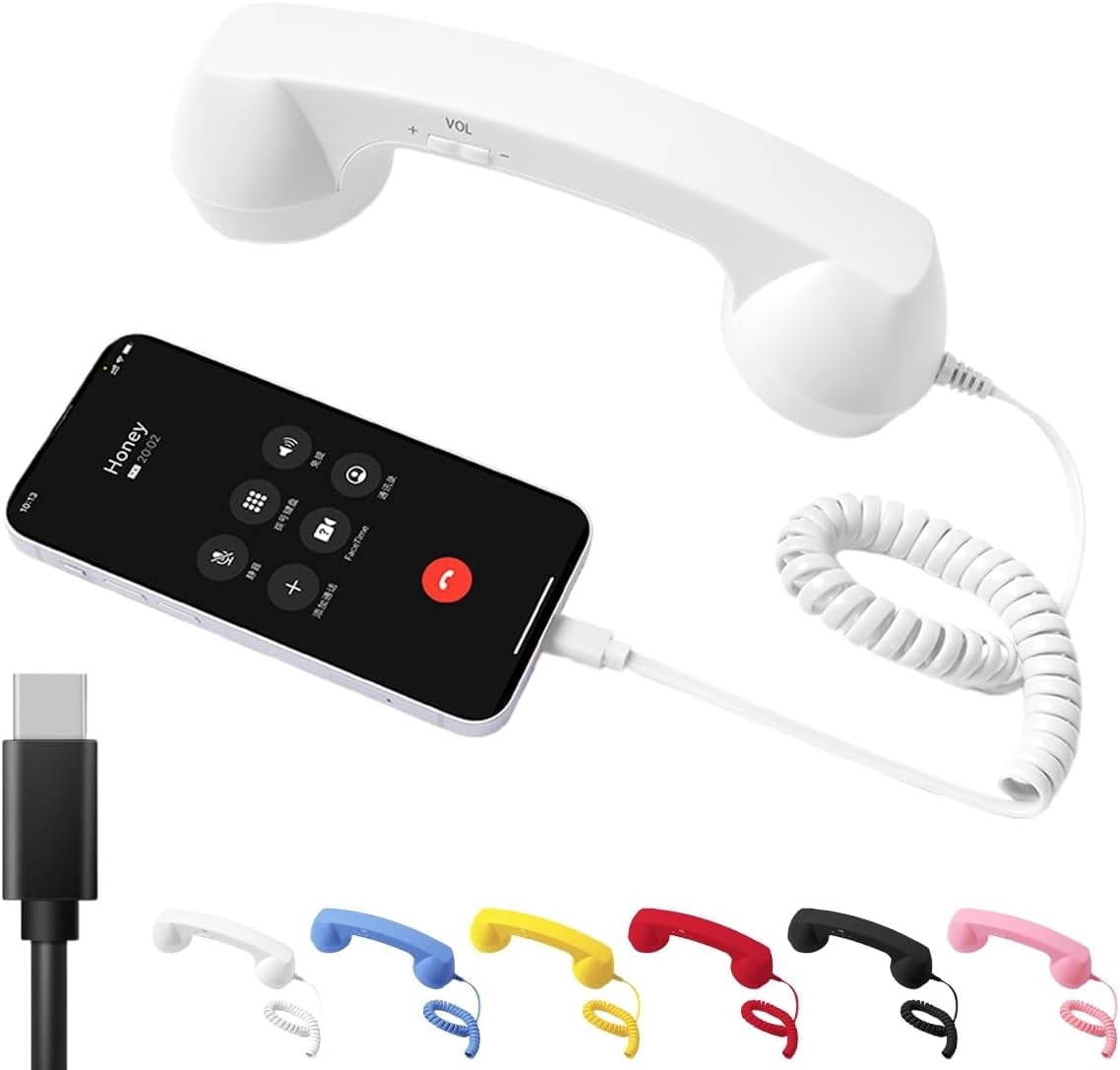 Type-C Retro Telephone Style Landline Handle Receiver, Bluetooth