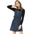 thumbnail image 3 of INSPIRE CHIC Women's Spring Summer Adjustable Strap a-Line Jeans Denim Dress Dark Blue 3XL, 3 of 7