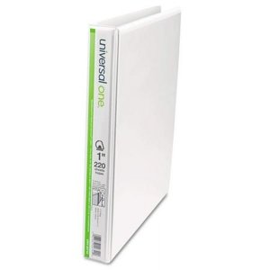 universal Slant-Ring Economy View Binder 1"" Capacity White 4 per Pack