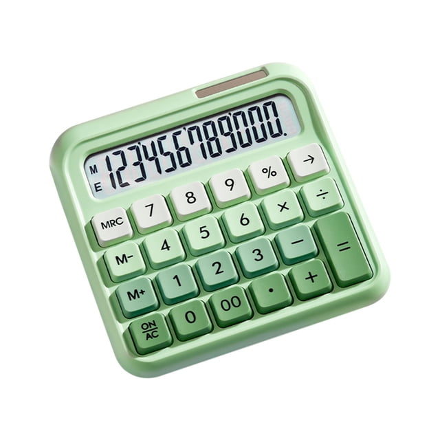 FHBVT Office Calculator 12-Digit LCD Calculator Flexible Candy Color Keyboard Automatic Power Saving Non-Slip Pad Home Office Financial Calculation Accounting Desk Tool Financial Planning Calculator