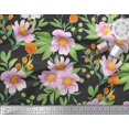 thumbnail image 3 of Soimoi Moss Georgette Fabric Leaves & Wild Flower Fabric Prints By Yard 42 Inch Wide, 3 of 3