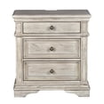 thumbnail image 3 of Pemberly Row Contemporary Rustic Ivory Wood 3-drawer Nightstand, 3 of 6