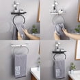 thumbnail image 4 of Catégorie de Produit Support de Rangement Anneau à Serviette Moderne avec Tablette Acier Inoxydable Porte-Serviette à Main Auto-Adhésif Sans Perçage Organisateur de Salle de Bain Installation Facile Acier Durable Conception Gain de Place, 4 of 4