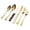 Gold, variant on Stainless Steel Cutlery Set of 6 Forks and Spoons and Steak Knife with Silver Rose Black Multicolor Finish 9.45 in