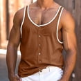 thumbnail image 1 of asjyhkr Mens Sleeveless Tank Tops Crew Neck Button down Undershirts Summer Fashion Sleeveless Comfy Basic Tees, 1 of 3