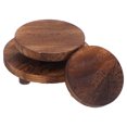 thumbnail image 2 of Shisuyan 3pcs Wood Plant Stand Round Wood Riser Small Wooden Plant Stool Rustic Pedestal Display Stand for Garden Home Desktop Table Counter, 2 of 8