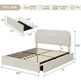 thumbnail image 2 of Bingirl Full Boucle Upholstered Platform Bed Frame for , with 2 Flexible Drawers and Bookcase Headboard, Noise-Free, Easy Assembly, No Box Spring Required, Beige, 2 of 6