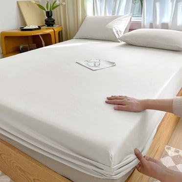 Double Bed Fitted Sheet 78x86 Inch, Deep Pocket Mattress Cover with All Around Elastic, Non Slip Soft Polyester Bed Sheet for Kids, Pets and Adjustable Beds