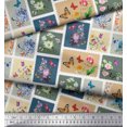 thumbnail image 3 of Soimoi Blue Polyester Crepe Fabric Floral & Insect Patchwork Printed Craft Fabric by The Yard 52 Inch Wide, 3 of 3
