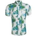 thumbnail image 1 of Pompotops Chemise Blouse à Manches Courtes à Col à Revers Décontractée pour Homme à Motif Imprimé en Solde, 1 of 7