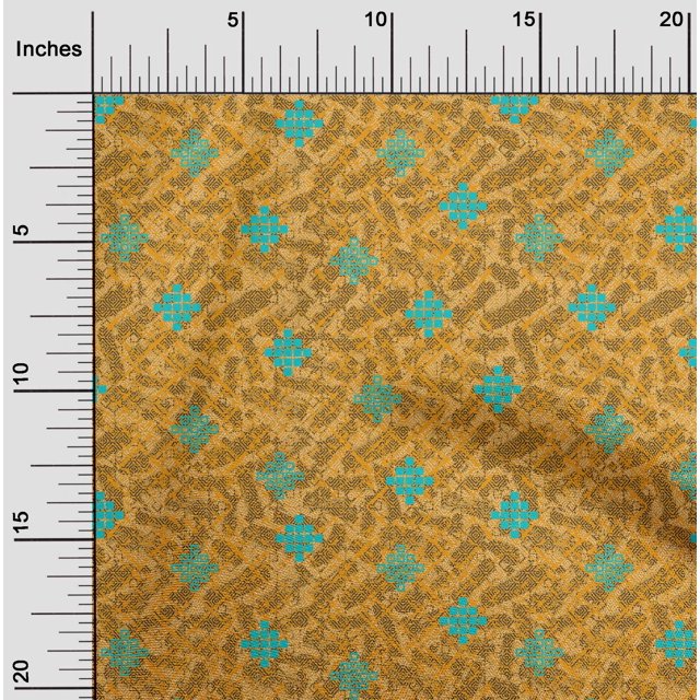 oneOone Georgette Viscose Mustard Yellow Fabric Geometric Texture Sewing Craft Projects Fabric Prints By Yard 42 Inch Wide