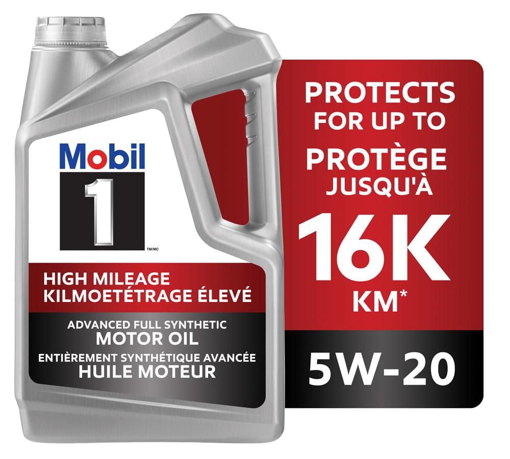 Mobil 1™ High Mileage Full Synthetic Engine Oil 5W-20, 4.73 L