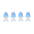 thumbnail image 1 of Chaise Eiffel Bleu Clair Pieds Chrome - Lot de 4 - Adultes, 1 of 1