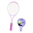 thumbnail image 3 of jinwen Tennis Ball Self Practice Solo Training Lightweight Tool Tennis Racket Tennis er Set for Park Backyard Pink, 3 of 9