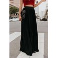 thumbnail image 1 of Women's Black High Waisted Pleated Maxi Skirt, 1 of 4