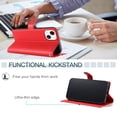 thumbnail image 3 of iPhone 13 Case,Wallet Pu Leather Flip Cover Card Holder Magnetic Stand, 3 of 5