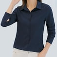 thumbnail image 2 of Timegard Hauts Formels pour Femmes Col à Revers Boutonné Chemises à Manches Longues Travail Tenue de Bureau Décontractée Hauts Ajustés, 2 of 4