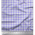 thumbnail image 2 of Soimoi Purple polyester Crepe Fabric Window Pane Check Print Fabric by Yard 52 Inch Wide, 2 of 3