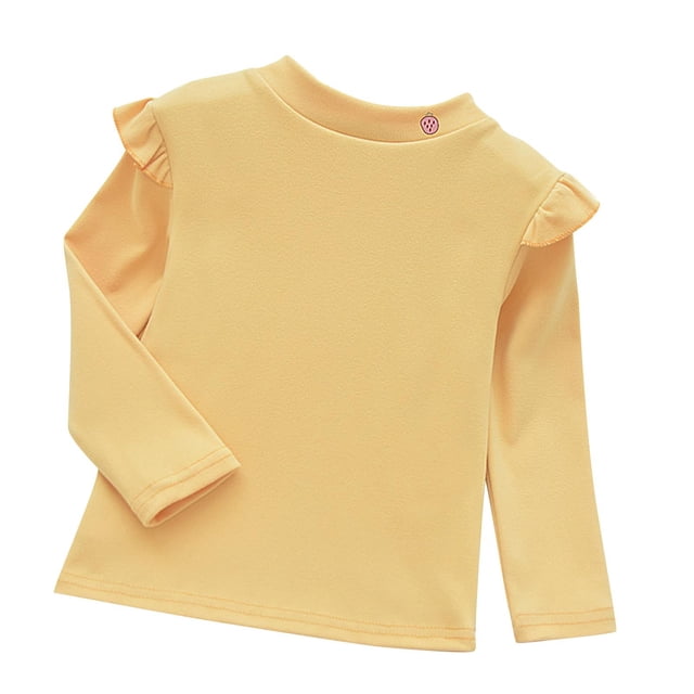 vdgthytj Toddler Baby Girls Long Sleeve Shirts Ruffle Printed Crewneck Basic Layering Tops Kids Cotton Blouse Fall Tops