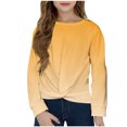 thumbnail image 1 of Posijego Chandail en Molleton pour Petite Fille, Col Rond, Manches Longues, Torsade devant, Crop Top Athlétique, 1 of 7