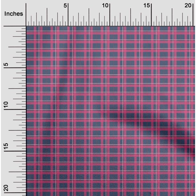 oneOone Cotton Poplin Fabric Madras Check Printed Craft Fabric BTY 56 Inch Wide