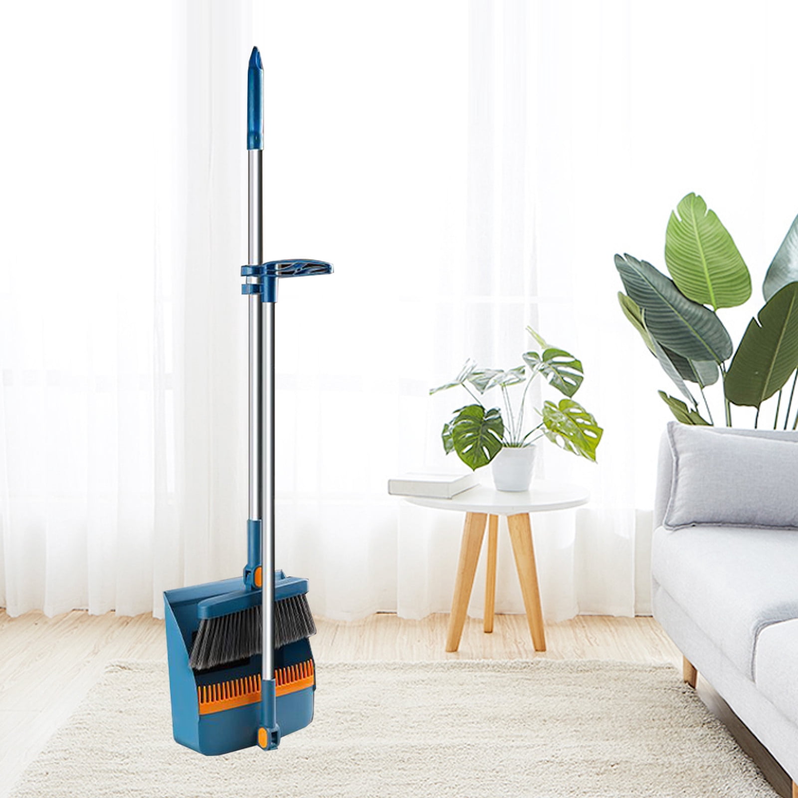Summer Savings Kcavykas Brooms and Dustpan Set Double-layer Scraper Foldable Dustpan Non-stick Hair Dustpan Sweeping Brooms 180-degree Rotatable Brooms for Vertical Storage