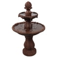 thumbnail image 1 of Sunnydaze Outdoor 2-Tier Solar Powered Water Fountain with Battery Backup and Submersible Pump - 35" - Rust Finish, 1 of 10