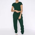 thumbnail image 2 of Yuyuzo Ensemble 2 Pcs pour Femme Survêtement Décontracté T-Shirt Court à Manches Courtes Col Ras du Cou Pantalon Jogger Ensembles de Sport, 2 of 7