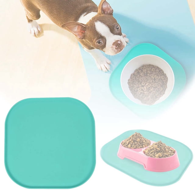 Placemat for Raised Edges Dog Feeding Mat Spill Proof Leak Keeps Floors Clean Guard Dining Pad for Dogs and