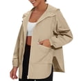thumbnail image 3 of Sentmoon Coat Oversized Hooded Neck Long Sleeve Jacket for Women Zipper Solid Color Windproof Waterproof Women Clothes Fall and Winter Trendy for Backpacking and Camping, 3 of 8