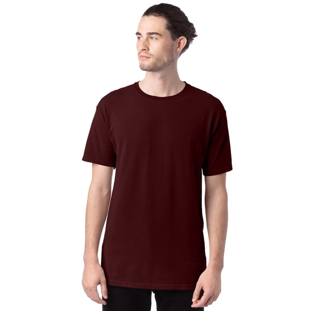 Hanes Mens Big ComfortWash Garment Dyed Short Sleeve Tee, M, Maroon