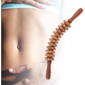 EGNMCR Outil de massage Roller bois polyvalent pour le corps de relaxation 12 Roues Marteau de massage