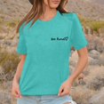 thumbnail image 2 of LUOGENLI T-shirts pour Femme pour Femmes Dames Mode Décontractée Couleur Unie Col Rond T-Shirt à Lettres Imprimées Manches Courtes Haut T-shirts pour Femmes T-Shirt Graphique Fête de la Saint-Patrick Vert Menthe G, 2 of 5