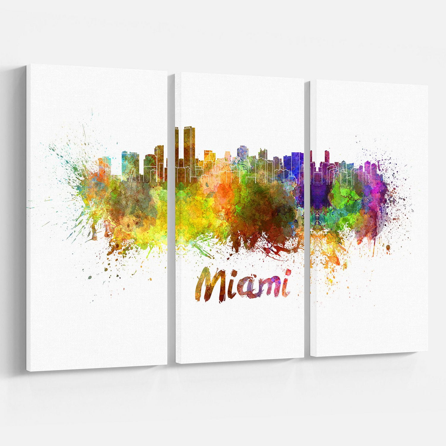Design Art La Ligne D'Horizon De Miami Art Sur Toile