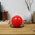 thumbnail image 2 of Unscented High Gloss Red Round Candle, 2 of 5