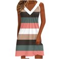 thumbnail image 1 of Kyusrd Robe Débardeur d'Été pour Femmes Robe Courte Plissée à Col en V Sans Manches Robe Soleil T-Shirt Robe Trapèze Robe Courte de Plage, 1 of 6
